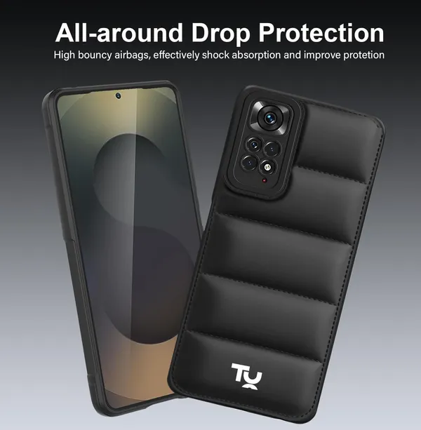 TRUEUPGRADE_Back_Case_Cover_for_Redmi_Note_11_/_Note_11s_|_Compatible_for_Redmi_Note_11_/_Note_11s_Back_Case_Cover_|_Puff_Case_with_Camera_Protection_|Black