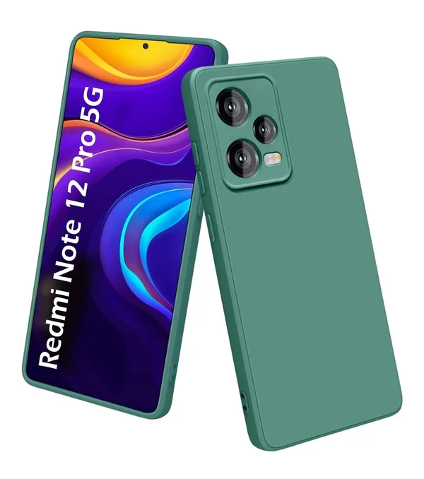 TRUEUPGRADE_Liquid_Silicone_Designed_Case_Cover_for_Mi_Redmi_Note_12_Pro_5G_|_Microfiber_Inside_|Back_Cover_Case_for_Mi_Redmi_Note_12_Pro_5G_-_Green