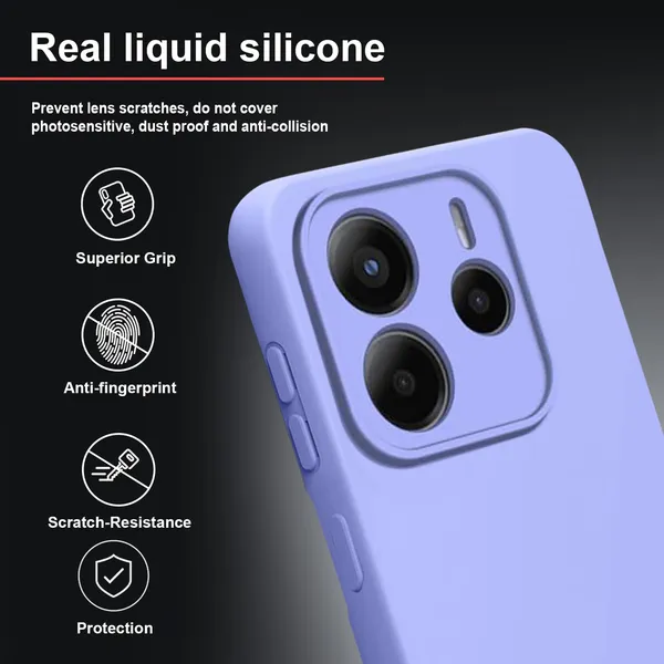 TRUEUPGRADE_Liquid_Silicone_Designed_Back_Case_Cover_for_Mi_Redmi_Note_14_5G_|_Microfiber_Inside,_Full_Protection_|_Bumper_Back_Cover_Case_for_Mi_Redmi_Note_14_5G_Purple