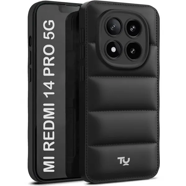 TRUEUPGRADE_Back_Case_Cover_for_Mi_Redmi_Note_14_Pro/Poco_X7_5G_|_Compatible_for_Mi_Redmi_Note_14_Pro/Poco_X7_5G_Back_Case_Cover_|_Puff_Case_with_Camera_Protection_|Black