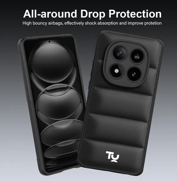 TRUEUPGRADE_Back_Case_Cover_for_Mi_Redmi_Note_14_Pro/Poco_X7_5G_|_Compatible_for_Mi_Redmi_Note_14_Pro/Poco_X7_5G_Back_Case_Cover_|_Puff_Case_with_Camera_Protection_|Black
