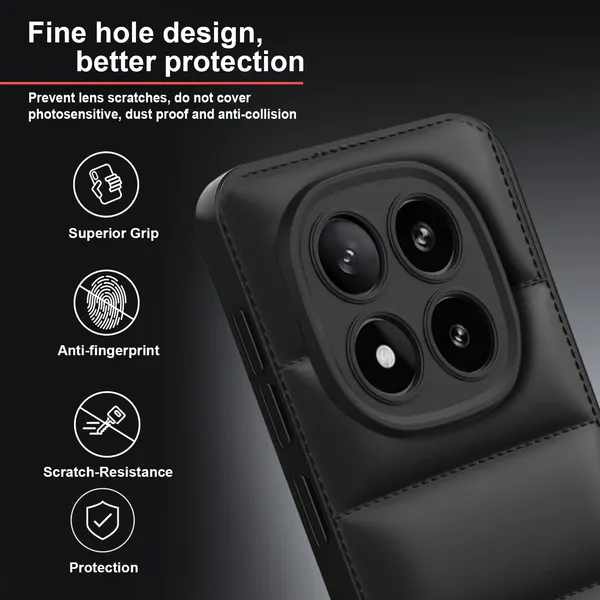 TRUEUPGRADE_Back_Case_Cover_for_Mi_Redmi_Note_14_Pro/Poco_X7_5G_|_Compatible_for_Mi_Redmi_Note_14_Pro/Poco_X7_5G_Back_Case_Cover_|_Puff_Case_with_Camera_Protection_|Black