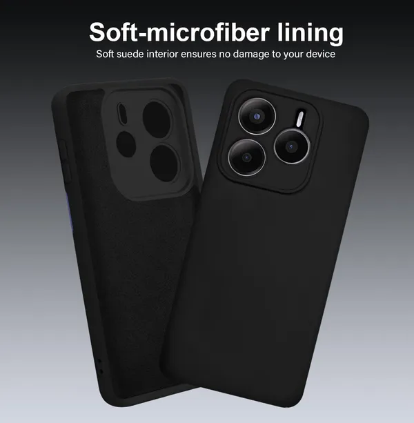 TRUEUPGRADE_Liquid_Silicone_Designed_Back_Case_Cover_for_Mi_Redmi_Note_14_5G|_Microfiber_Inside,_Full_Protection_|_Bumper_Back_Cover_Case_for_Mi_Redmi_Note_14_5G_Black
