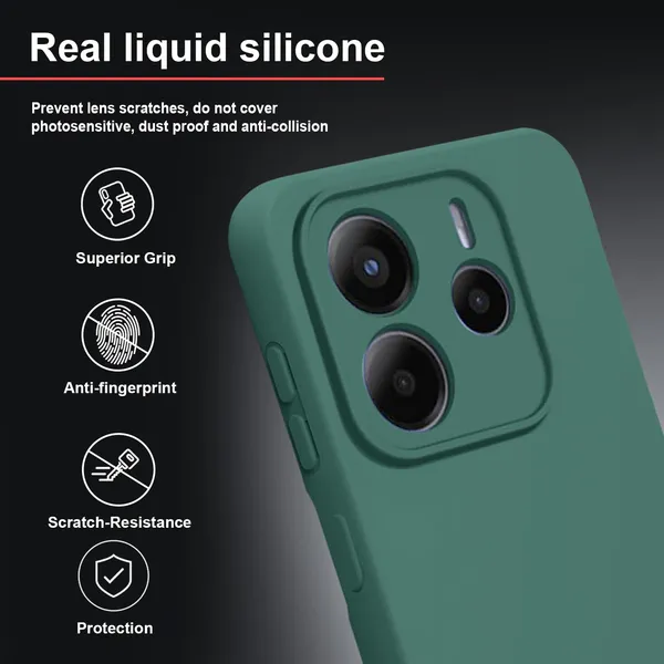 TRUEUPGRADE_Liquid_Silicone_Designed_Back_Case_Cover_for_Mi_Redmi_Note_14_5G|_Microfiber_Inside,_Full_Protection_|_Bumper_Back_Cover_Case_for_Mi_Redmi_Note_14_5G_Green