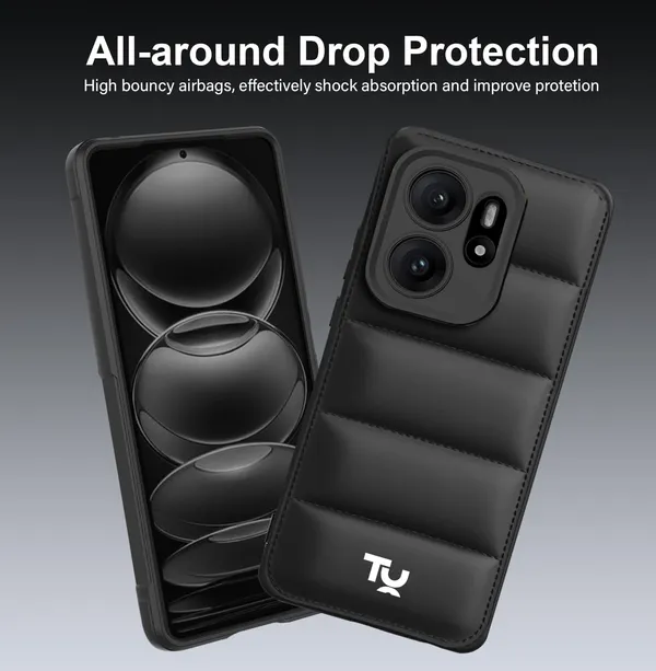 TRUEUPGRADE_Back_Case_Cover_for_Mi_Redmi_Note_14_5G_|_Compatible_for_Mi_Redmi_Note_14_5G_Back_Case_Cover_|_Puff_Case_with_Camera_Protection_|Black