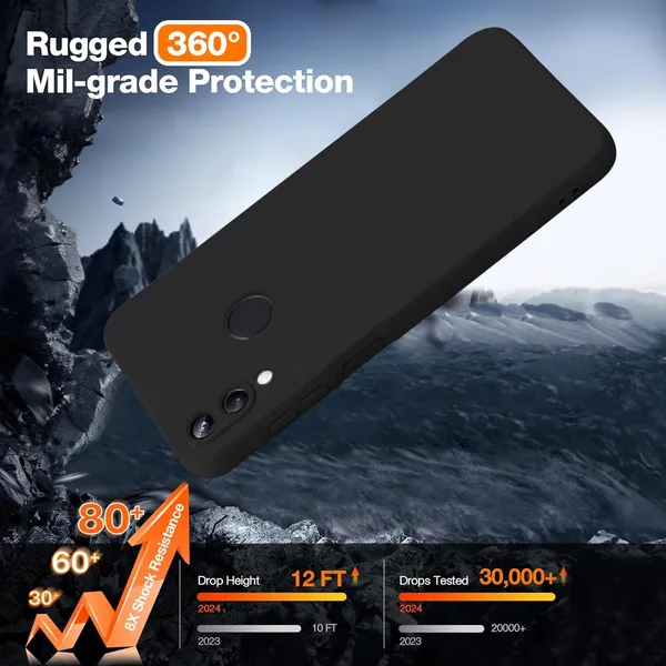 TRUEUPGRADE_Compatible_with_Mi_Redmi_Note_7_/_Note_7_Pro/Note_7S_Back_Cover_Case,_Liquid_Silicone_Cover,_Full_Body_Protective_Cover,_Shockproof,_Anti-Scratch_Soft_Microfiber_Lining_-_Black