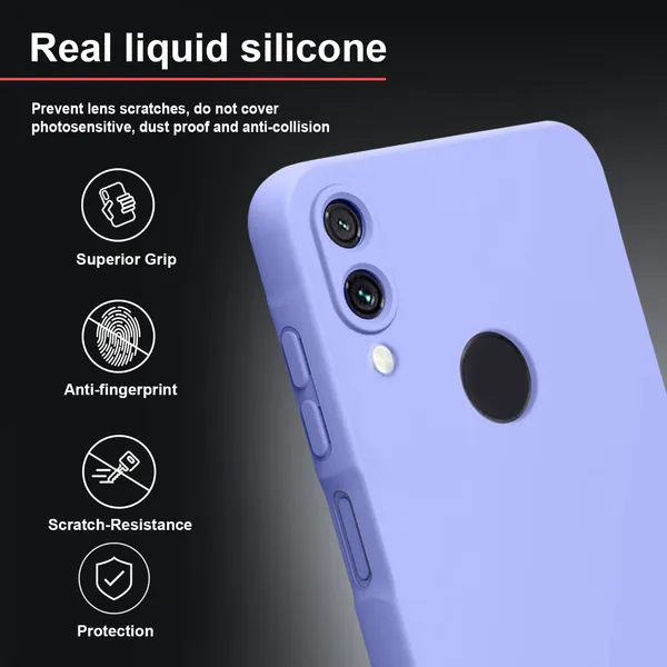 TRUEUPGRADE_Compatible_with_Mi_Redmi_Note_7_/_Note_7_Pro/Note_7S_Back_Cover_Case,_Liquid_Silicone_Cover,_Full_Body_Protective_Cover,_Shockproof,_Anti-Scratch_Soft_Microfiber_Lining_-_Purple