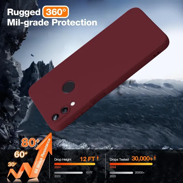 TRUEUPGRADE_Compatible_with_Mi_Redmi_Note_7_/_Note_7_Pro/Note_7S_Back_Cover_Case,_Liquid_Silicone_Cover,_Full_Body_Protective_Cover,_Shockproof,_Anti-Scratch_Soft_Microfiber_Lining_-_Wine