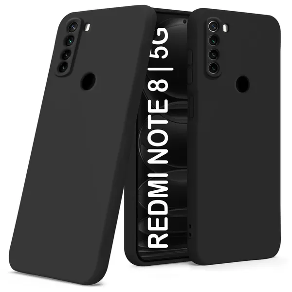 TRUEUPGRADE_Compatible_with_Mi_Redmi_Note_8_Back_Cover_Case,_Liquid_Silicone_Cover,_Full_Body_Protective_Cover,_Shockproof,_Anti-Scratch_Soft_Microfiber_Lining_-_Black