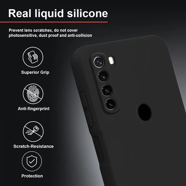 TRUEUPGRADE_Compatible_with_Mi_Redmi_Note_8_Back_Cover_Case,_Liquid_Silicone_Cover,_Full_Body_Protective_Cover,_Shockproof,_Anti-Scratch_Soft_Microfiber_Lining_-_Black