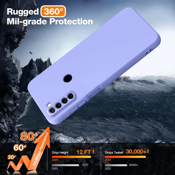 TRUEUPGRADE_Compatible_with_Mi_Redmi_Note_8_Back_Cover_Case,_Liquid_Silicone_Cover,_Full_Body_Protective_Cover,_Shockproof,_Anti-Scratch_Soft_Microfiber_Lining_-_Purple