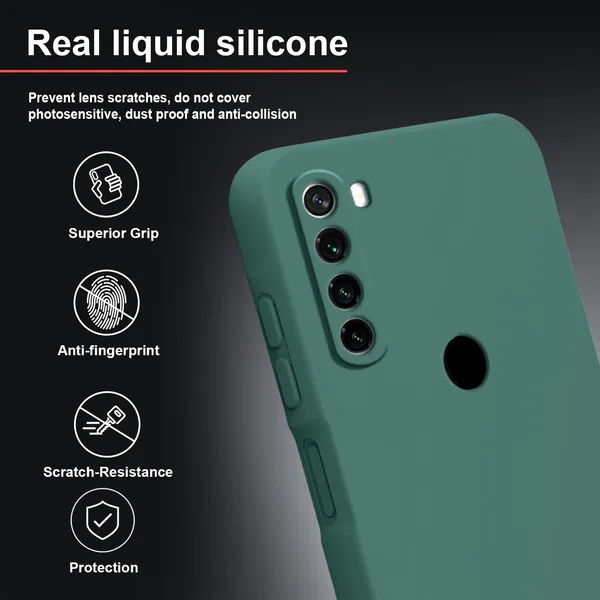 TRUEUPGRADE_Liquid_Silicone_Designed_Back_Case_Cover_for_Mi_Redmi_Note_8|_Microfiber_Inside,_Full_Protection_|_Bumper_Back_Cover_Case_for_Mi_Redmi_Note_8_Green