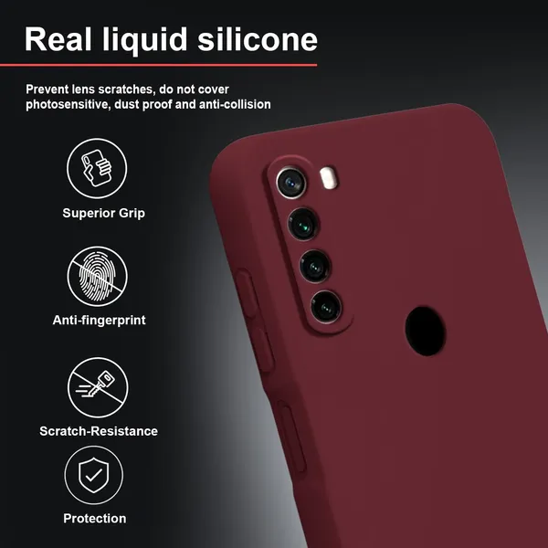 TRUEUPGRADE_Liquid_Silicone_Designed_Back_Case_Cover_for_Mi_Redmi_Note_8|_Microfiber_Inside,_Full_Protection_|_Bumper_Back_Cover_Case_for_Mi_Redmi_Note_8_Wine