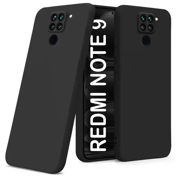 TRUEUPGRADE_Liquid_Silicone_Designed_Back_Case_Cover_for_Mi_Redmi_Note_9|_Microfiber_Inside,_Full_Protection_|_Bumper_Back_Cover_Case_for_Mi_Redmi_Note_9_Black