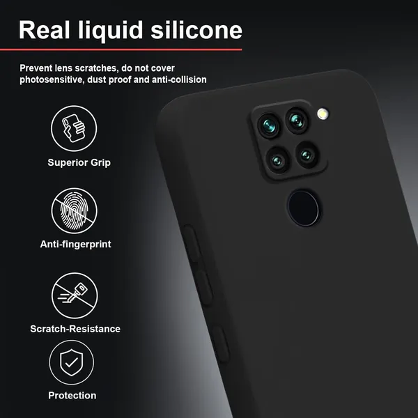 TRUEUPGRADE_Liquid_Silicone_Designed_Back_Case_Cover_for_Mi_Redmi_Note_9|_Microfiber_Inside,_Full_Protection_|_Bumper_Back_Cover_Case_for_Mi_Redmi_Note_9_Black