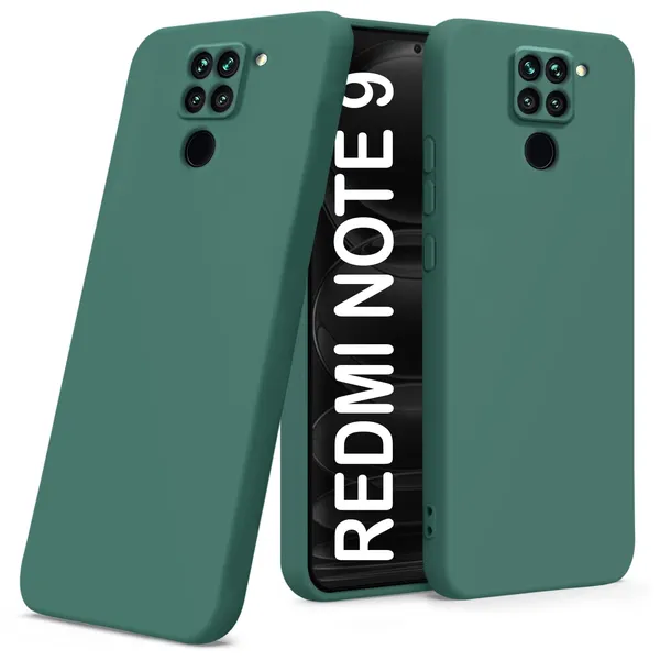TRUEUPGRADE_Liquid_Silicone_Designed_Back_Case_Cover_for_Mi_Redmi_Note_9|_Microfiber_Inside,_Full_Protection_|_Bumper_Back_Cover_Case_for_Mi_Redmi_Note_9_Green