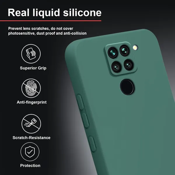 TRUEUPGRADE_Liquid_Silicone_Designed_Back_Case_Cover_for_Mi_Redmi_Note_9|_Microfiber_Inside,_Full_Protection_|_Bumper_Back_Cover_Case_for_Mi_Redmi_Note_9_Green
