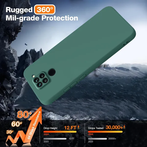 TRUEUPGRADE_Liquid_Silicone_Designed_Back_Case_Cover_for_Mi_Redmi_Note_9|_Microfiber_Inside,_Full_Protection_|_Bumper_Back_Cover_Case_for_Mi_Redmi_Note_9_Green