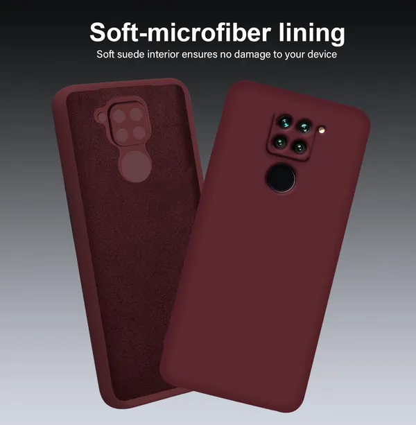 TRUEUPGRADE_Liquid_Silicone_Designed_Back_Case_Cover_for_Mi_Redmi_Note_9|_Microfiber_Inside,_Full_Protection_|_Bumper_Back_Cover_Case_for_Mi_Redmi_Note_9_Wine