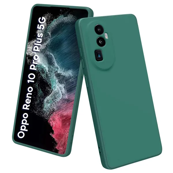TRUEUPGRADE_Compatible_with_Oppo_Reno_10_Pro_Plus_5G_Cover,_Liquid_Silicone_Cover,_Full_Body_Protective_Cover,_Shockproof,_Slim_Phone_Cover,_Anti-Scratch_Soft_Microfiber_Lining_-_Green
