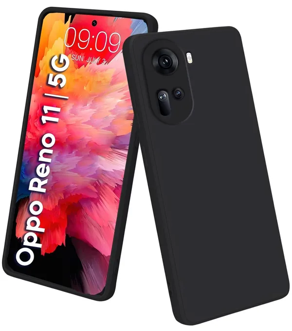 Oppo_Reno_11_5G_Black_Silicone_Protective_Back_Case_Cover