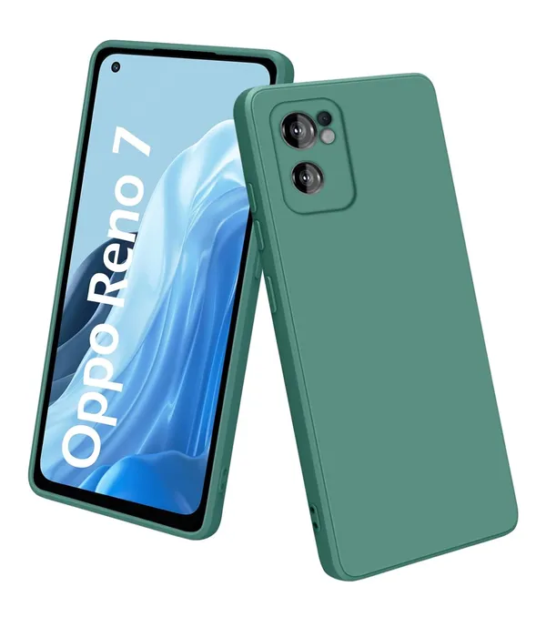 TRUEUPGRADE_Liquid_Silicone_Oppo_Reno_7_5G_Back_Cover_Case|_Microfiber_Inside_|_360_Degree_Protection_Back_Cover_Case_for_Oppo_Reno_7_5G_-_Green