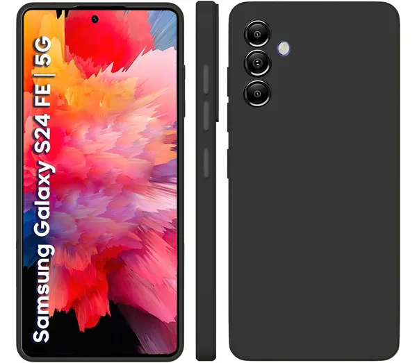 TRUEUPGRADE_Compatible_with_Samsung_Galaxy_S24_FE_5G_Back_Cover_Case,_Liquid_Silicone_Cover,_Full_Body_Protective_Cover,_Shockproof,_Slim_Phone_Cover,_Anti-Scratch_Soft_Microfiber_Lining_-_Black