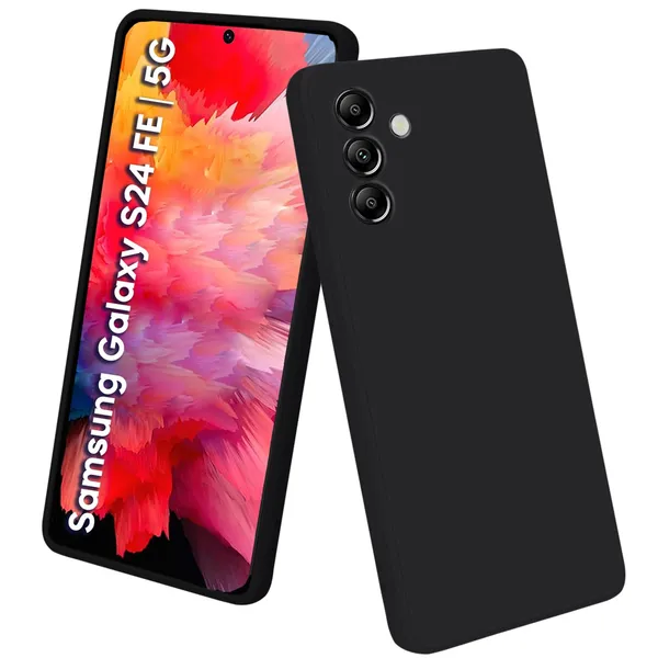 TRUEUPGRADE_Compatible_with_Samsung_Galaxy_S24_FE_5G_Back_Cover_Case,_Liquid_Silicone_Cover,_Full_Body_Protective_Cover,_Shockproof,_Slim_Phone_Cover,_Anti-Scratch_Soft_Microfiber_Lining_-_Black