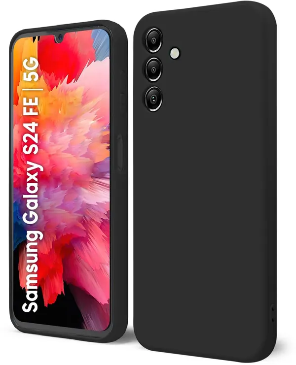 TRUEUPGRADE_Compatible_with_Samsung_Galaxy_S24_FE_5G_Back_Cover_Case,_Liquid_Silicone_Cover,_Full_Body_Protective_Cover,_Shockproof,_Slim_Phone_Cover,_Anti-Scratch_Soft_Microfiber_Lining_-_Black