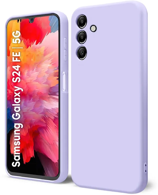 TRUEUPGRADE_Compatible_with_Samsung_Galaxy_S24_FE_5G_Back_Cover_Case,_Liquid_Silicone_Cover,_Full_Body_Protective_Cover,_Shockproof,_Slim_Phone_Cover,_Anti-Scratch_Soft_Microfiber_Lining_-_Purple