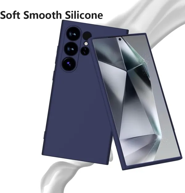 TRUEUPGRADE_Compatible_with_Samsung_Galaxy_S24_Ultra_5G_Back_Cover_Case,_Liquid_Silicone_Cover,_Full_Body_Protective_Cover,_Shockproof,_Slim_Phone_Cover,_Anti-Scratch_Soft_Microfiber_Lining_-_Blue