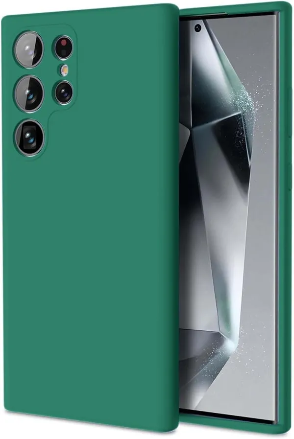 TRUEUPGRADE_Compatible_with_Samsung_Galaxy_S24_Ultra_5G_Back_Cover_Case,_Liquid_Silicone_Cover,_Full_Body_Protective_Cover,_Shockproof,_Slim_Phone_Cover,_Anti-Scratch_Soft_Microfiber_Lining_-_Green
