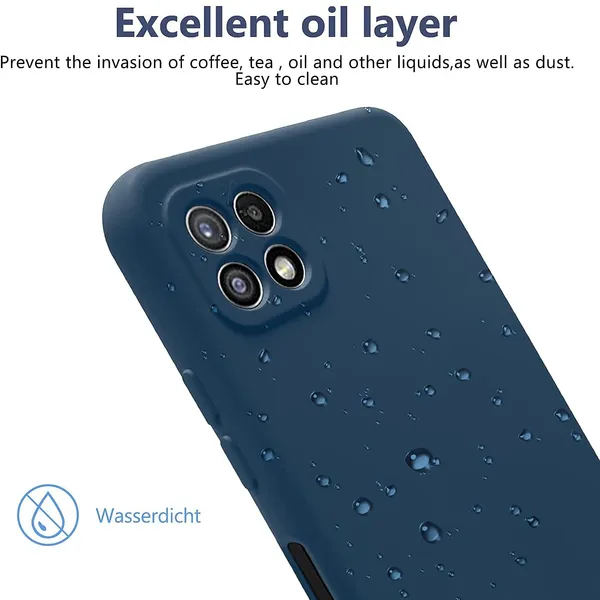 TRUEUPGRADE_for_Samsung_Galaxy_F42_5G_/_A22_5G_Liquid_Silicone_Gel_Rubber_Bumper_Case_with_Soft_Microfiber_Lining_Cushion_Slim_Hard_Shell_Shockproof_Protective_Cover_for_Samsung_Galaxy_A22_5G_(Blue)