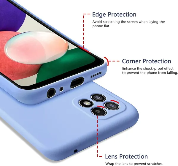 TRUEUPGRADE_for_Samsung_Galaxy_F42_5G_/_A22_5G_Case_Liquid_Silicone_Gel_Rubber_Case_with_Soft_Microfiber_Lining_Cushion_Slim_Hard_Shell_Shockproof_Protective_Cover_for_Samsung_Galaxy_A22_5G_(Purple)