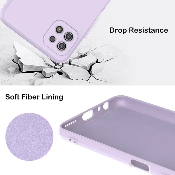 TRUEUPGRADE_for_Samsung_Galaxy_F42_5G_/_A22_5G_Case_Liquid_Silicone_Gel_Rubber_Case_with_Soft_Microfiber_Lining_Cushion_Slim_Hard_Shell_Shockproof_Protective_Cover_for_Samsung_Galaxy_A22_5G_(Purple)
