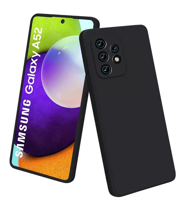 TRUEUPGRADE_Liquid_Silicone_Case_for_Samsung_Galaxy_A52_Silky-Soft_Touch_Full_Body_Protection_Shockproof_Cover_Case_with_Soft_Microfiber_Lining_(Black)