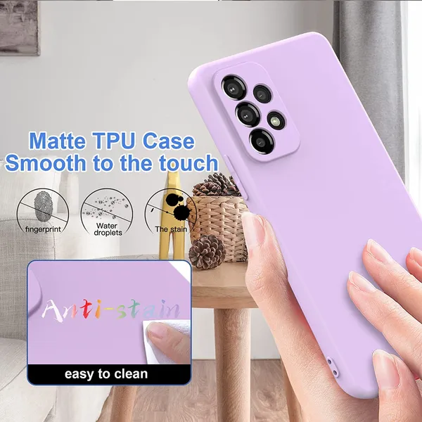 TRUEUPGRADE_Liquid_Silicone_Case_for_Samsung_Galaxy_A52_Silky-Soft_Touch_Full_Body_Protection_Shockproof_Cover_Case_with_Soft_Microfiber_Lining_(Purple)