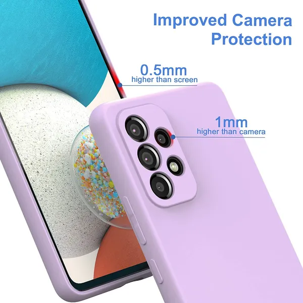 TRUEUPGRADE_Liquid_Silicone_Case_for_Samsung_Galaxy_A52_Silky-Soft_Touch_Full_Body_Protection_Shockproof_Cover_Case_with_Soft_Microfiber_Lining_(Purple)