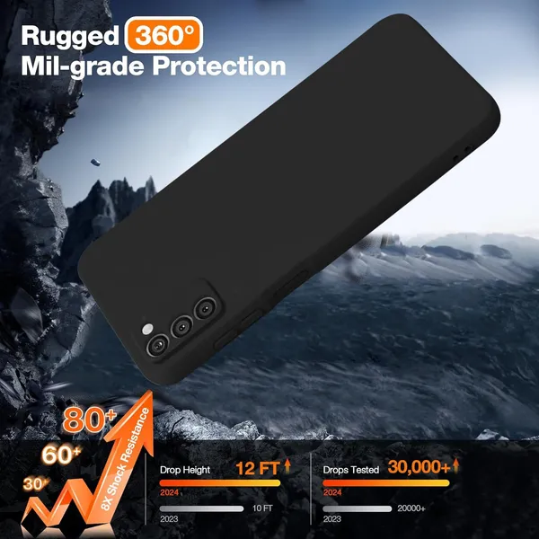 TRUEUPGRADE_Compatible_with_Samsung_Galaxy_A03s_Back_Cover_Case,_Liquid_Silicone_Cover,_Full_Body_Protective_Cover,_Shockproof,_Anti-Scratch_Soft_Microfiber_Lining_-_Black