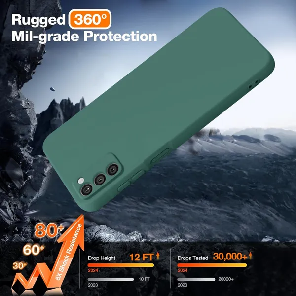 TRUEUPGRADE_Compatible_with_Samsung_Galaxy_A03s_Back_Cover_Case,_Liquid_Silicone_Cover,_Full_Body_Protective_Cover,_Shockproof,_Anti-Scratch_Soft_Microfiber_Lining_-_Green