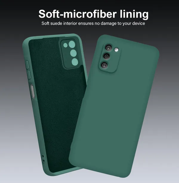 TRUEUPGRADE_Compatible_with_Samsung_Galaxy_A03s_Back_Cover_Case,_Liquid_Silicone_Cover,_Full_Body_Protective_Cover,_Shockproof,_Anti-Scratch_Soft_Microfiber_Lining_-_Green