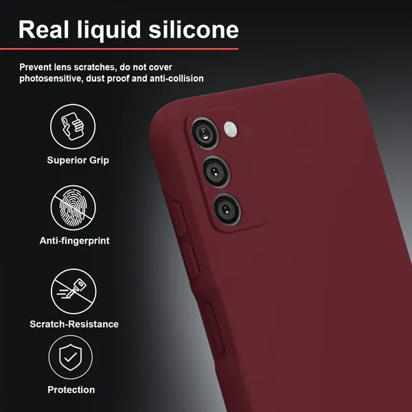 TRUEUPGRADE_Compatible_with_Samsung_Galaxy_A03s_Back_Cover_Case,_Liquid_Silicone_Cover,_Full_Body_Protective_Cover,_Shockproof,_Anti-Scratch_Soft_Microfiber_Lining_-_Wine