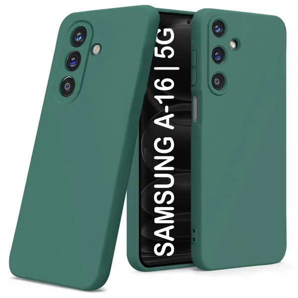 TRUEUPGRADE_Liquid_Silicone_Designed_Back_Case_Cover_for_Samsung_Galaxy_A16_5G_|_Microfiber_Inside,_Full_Protection_|_Bumper_Back_Cover_Case_for_Samsung_Galaxy_A16_5G_Green