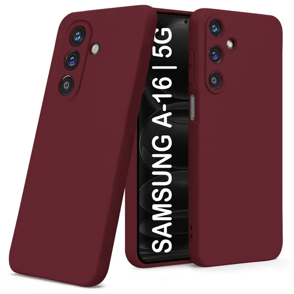 TRUEUPGRADE_Compatible_with_Samsung_Galaxy_A16_5G_Back_Cover_Case,_Liquid_Silicone_Cover,_Full_Body_Protective_Cover,_Shockproof,_Anti-Scratch_Soft_Microfiber_Lining_-_Wine