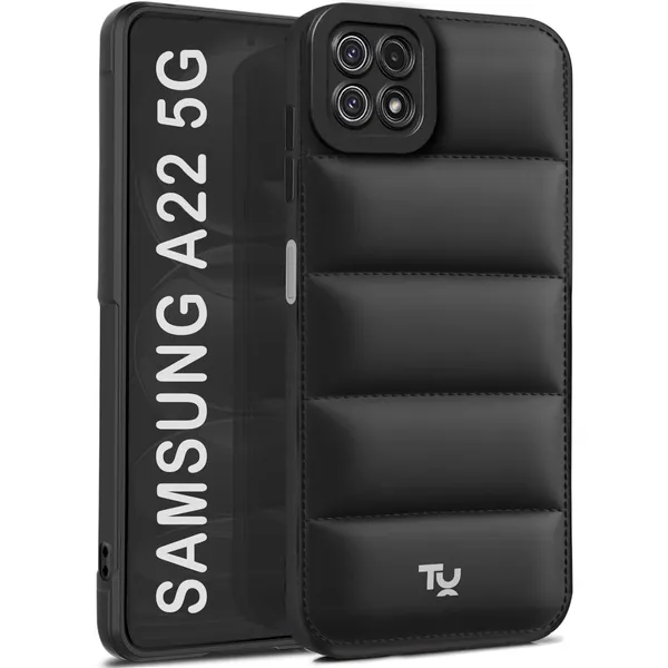 TRUEUPGRADE_Back_Case_Cover_for_Samsung_Galaxy_A22_5G_|_Compatible_for_Samsung_Galaxy_A22_5G_Back_Case_Cover_|_Puff_Case_with_Camera_Protection_|Black