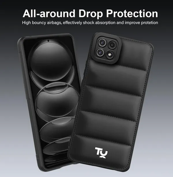 TRUEUPGRADE_Back_Case_Cover_for_Samsung_A22_5G_/_Samsung_F42_5G_|_Compatible_for_Samsung_A22_5G_/_Samsung_F42_5G_Back_Case_Cover_|_Puff_Case_with_Camera_Protection_|Black
