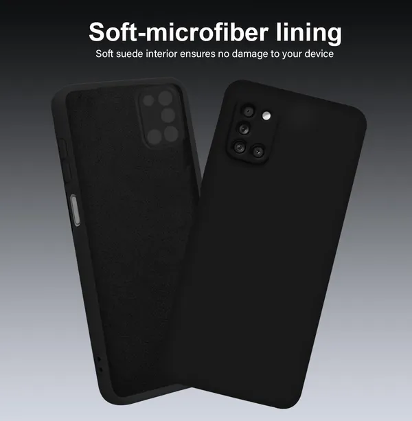 TRUEUPGRADE_Compatible_with_Samsung_Galaxy_A31_Back_Cover_Case,_Liquid_Silicone_Cover,_Full_Body_Protective_Cover,_Shockproof,_Anti-Scratch_Soft_Microfiber_Lining_-_Black