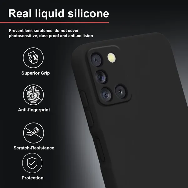 TRUEUPGRADE_Compatible_with_Samsung_Galaxy_A31_Back_Cover_Case,_Liquid_Silicone_Cover,_Full_Body_Protective_Cover,_Shockproof,_Anti-Scratch_Soft_Microfiber_Lining_-_Black
