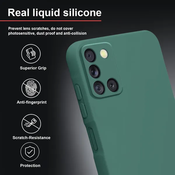 TRUEUPGRADE_Compatible_with_Samsung_Galaxy_A31_Back_Cover_Case,_Liquid_Silicone_Cover,_Full_Body_Protective_Cover,_Shockproof,_Anti-Scratch_Soft_Microfiber_Lining_-_Green