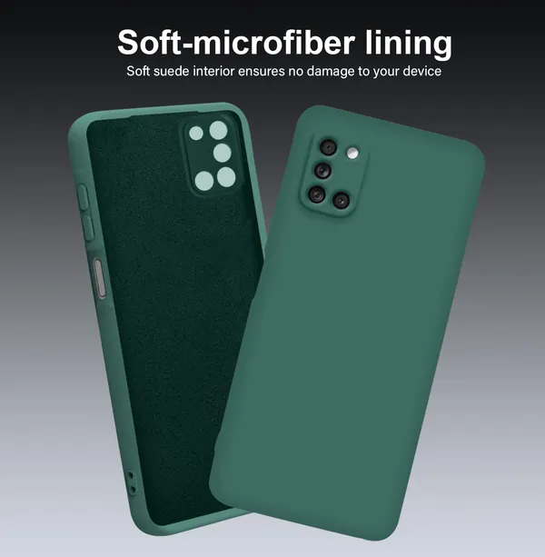 TRUEUPGRADE_Compatible_with_Samsung_Galaxy_A31_Back_Cover_Case,_Liquid_Silicone_Cover,_Full_Body_Protective_Cover,_Shockproof,_Anti-Scratch_Soft_Microfiber_Lining_-_Green